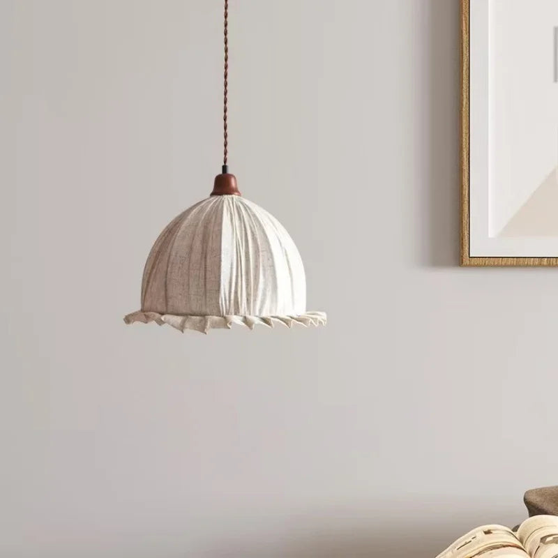Nordic Retro Shop Pendant Lamp Countryside Simple Japanese Casual Fabric Bedroom Living Room Dining Room Decoration Hanging Lamp