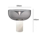 Nordic Design LED Desk Lamp Luxurious Transparent Glass Floor Lamp Creative Bedroom Desk Marble Room Decoration Lighting Fixture