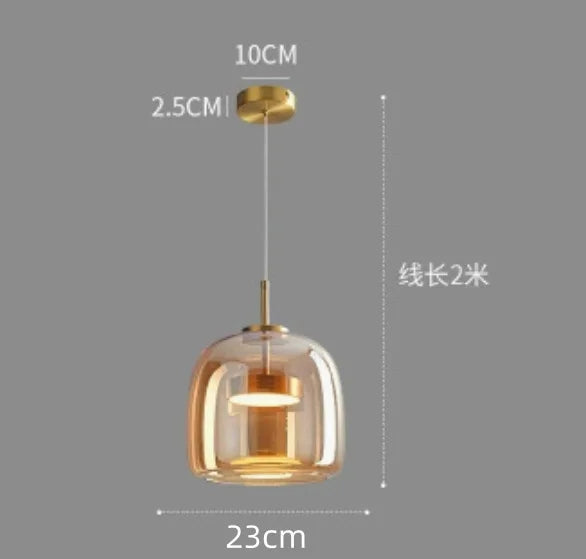 Zhongshan glass lighting fixtures Nordic modern minimalist  bar counter restaurant chandelier living room art designer iron