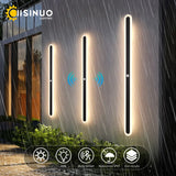 Outdoor Motion Sensor LED Long Wall Light (IP65 Waterproof, 90V-240V) - Modern Black Exterior Porch & Sconce Lamp Fixture for Villa, Garage & Garden