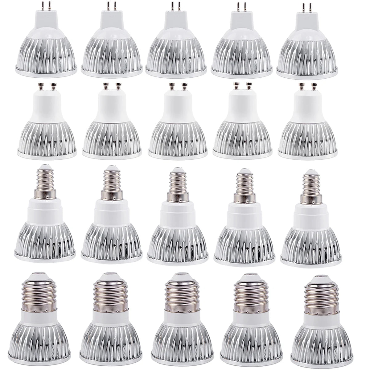 10-Pack Low Voltage Dimmable COB LED Spotlight Bulbs (DC 12V-24V | 6W/9W/12W) - GU10, MR16, E27 High-Power Bulbs in Warm & Cold White