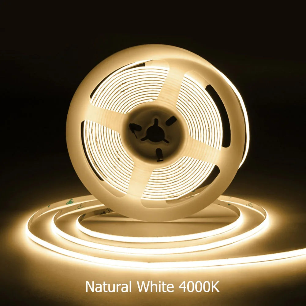 Ultra-Thin COB LED Strip 12V 24V - 2mm 3mm 5mm 8mm 10mm Flexible Tape