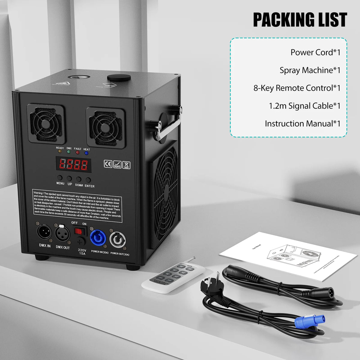 700W Cold Spark Machine (DMX Controlled, Top-Spraying) - Indoor/Outdoor Safe Electronic Stage Effect Machine Fixture for Weddings, Concerts & DJ Shows