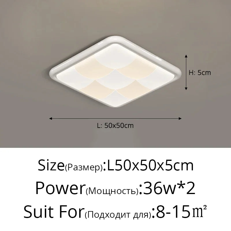 2025 Modern Led Living Room Ceiling Lamps Simple Cream Style Ceiling Lights Atmospheric Home Indoor Lighting Whole House Fixture
