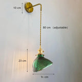 Nordic Green Minimalist Glass Light Chandelier Creative Wall Lights Personality Brass Decors Sconce Bedroom Bedside Dining Room