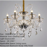 European Luxury Crystal Chandelier LED Living Room Restaurant Bedroom Villa  Hotel Duplex Building Candle Pendent Lamp