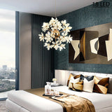 Modern LED Luxury Crystal Chandelier Dandelion Round Ball Pendant Ceiling Lamp for Dining Living Room Hanging Light New