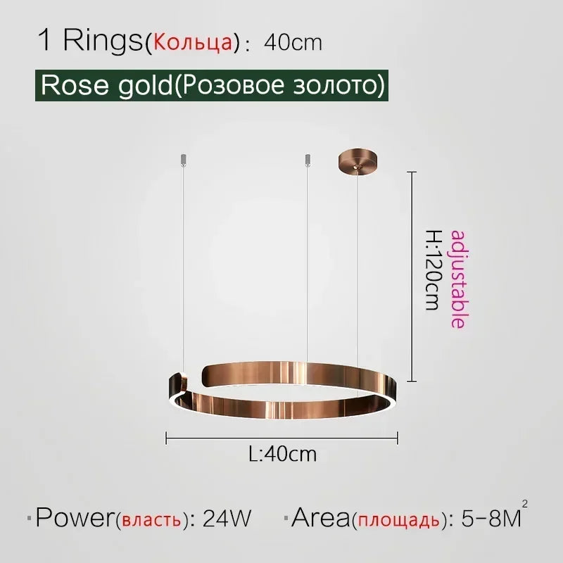Nordic Designer Round LED Pendant Light - Modern Chandelier for Dining Room