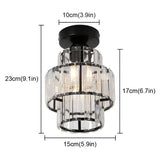 Modern Crystal Ceiling Light Flush Mount Ceiling Chandeliers Lamp LED Bedroom Corridor Entrance Lighting Fixtures E27 Gold Black