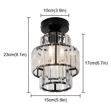 Modern Crystal Ceiling Light Flush Mount Ceiling Chandeliers Lamp LED Bedroom Corridor Entrance Lighting Fixtures E27 Gold Black