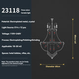 Light Luxury Duplex Villa Led Crystal Chandelier Home Decoration Living Room Bedroom Mid Floor Hollow Spiral Staircase Light