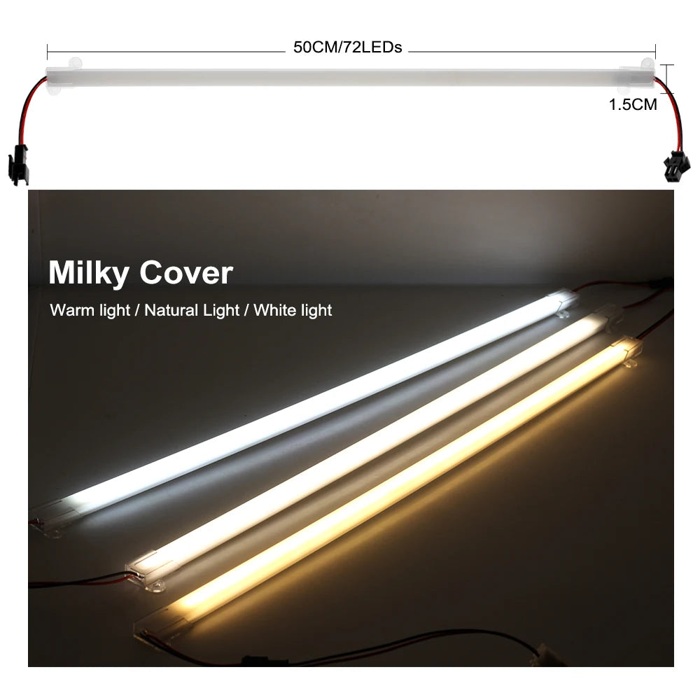 SMD2835 LED Tube AC 220V 8W High Brightness Hard Rigid LED Strip Bar Lights 50cm 72LEDs Energy Saving LED Fluorescent Tubes Set