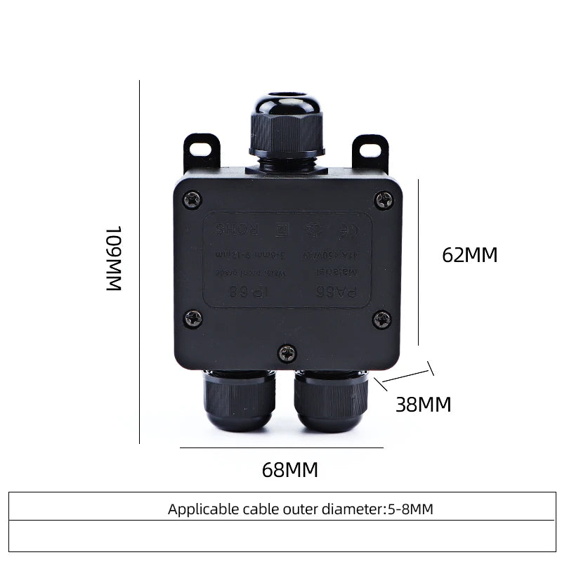 IP68 Waterproof Submersible Junction Box - Weatherproof Outdoor Cable Connector & Electrical Box for Underwater & Garden Use