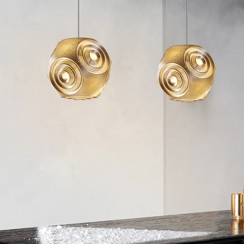 Minimalism Chandeliers Design Modern LED Luster Indoor Round Lighting Fixtures Art Caterpillar Gallery for Dinning Table