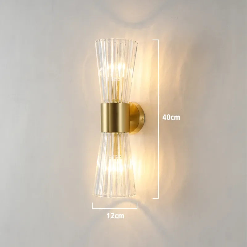 Modern Crystal Wall Lamp Golden Electroplated Metal Corridor Light Stair Aisle Decors Sconce Bathroom Bedroom Parlor Wall Lights