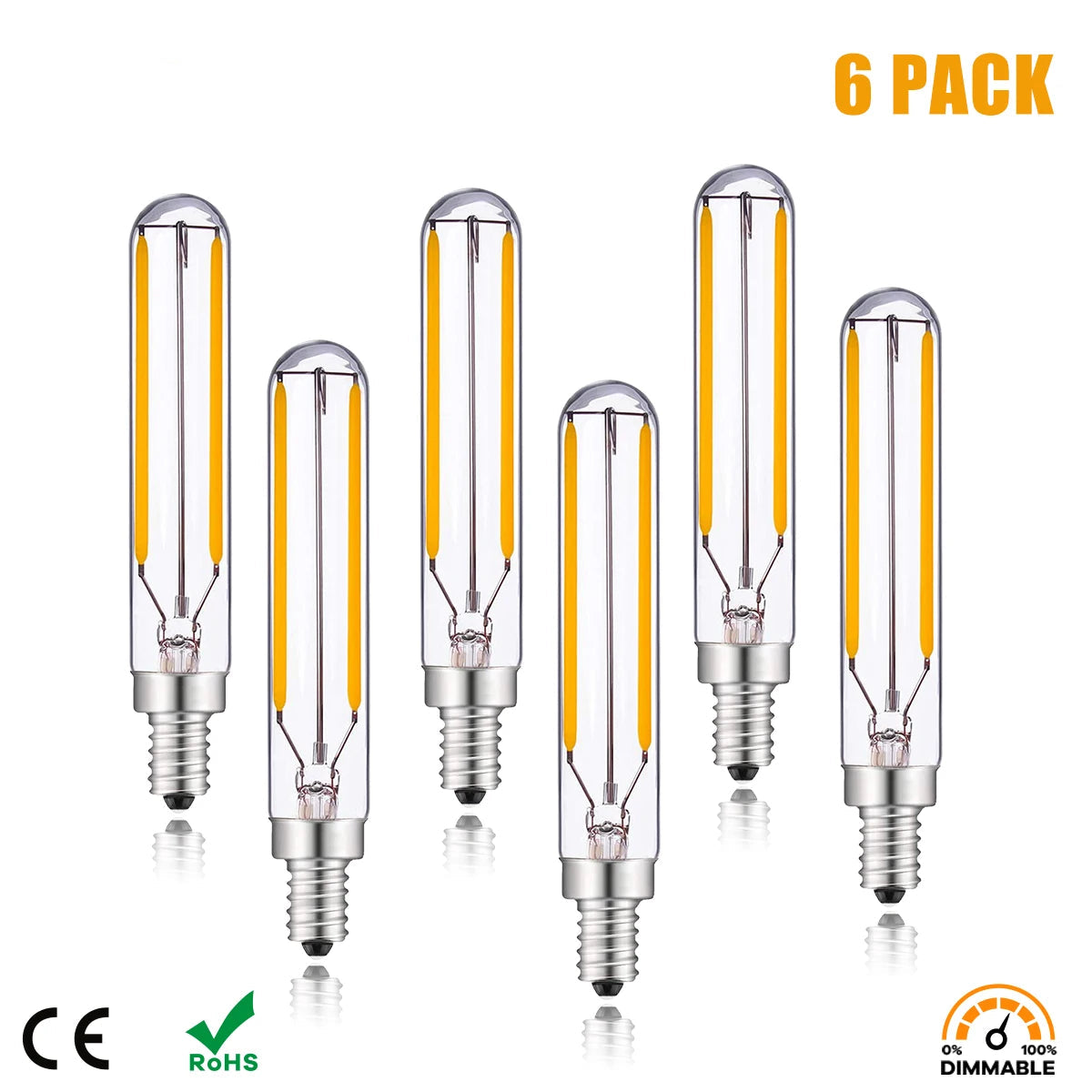 Vintage T20 Long LED Tubular Filament Edison Bulb - 2W E14 Base Retro Dimmable Lamp
