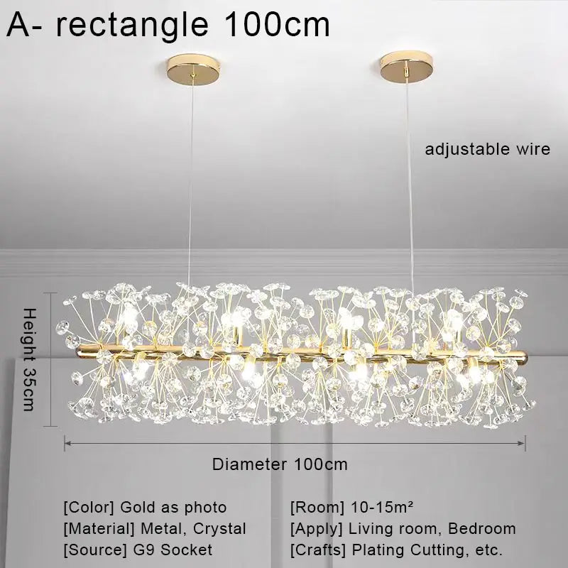 Nordic Crystal Led Ceiling Pendant Lamp Modern Clear Crystal G9 LED Lamp for Dining Room Bedroom House Decor Suspension Lamp