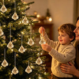 Clear Faceted Diamond Crystal Christmas Ornaments Acrylic Gem Hanging Pendants for Xmas Tree Home Holiday Decoration