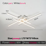 Black chandelier square bedroom lamps living room lamp led ceiling lamp Nordic minimalist creative led ceiling lamp strip lights