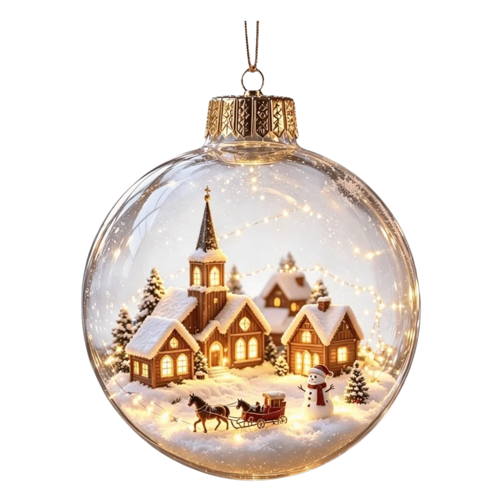 Luminous Transparent Christmas Hanging Ball LED Lights Snowman Christmas Tree Decor Elk Sock Xmas Tree Ornaments Christmas Tree