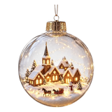 Luminous Transparent Christmas Hanging Ball LED Lights Snowman Christmas Tree Decor Elk Sock Xmas Tree Ornaments Christmas Tree