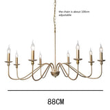 Retro Loft Living Room Chandelier - Vintage American E14 Black & Gold Light