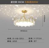 Crown Ceiling Lamp Star Light Children's Princess Room Crystal Flower Bedroom Light Light Luxury Lamp in the Living Room