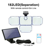 278 LED Solar Motion Sensor Outdoor Flood Light - 3-Head Waterproof Security Wall Lamp for Patio, Yard & Garage