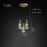 Nordic pendant light gold luxury italians light design crystal light Dining Room Kitchen suspension light indoor bedside light
