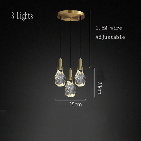 Nordic pendant light gold luxury italians light design crystal light Dining Room Kitchen suspension light indoor bedside light