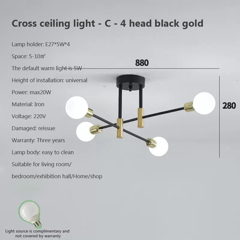 6 Heads LED Modern Ceiling Chandelier Hanging Lamp for Ceiling Dining Living Room Bedroom Hall Home Decor Lndoor Light Fixture