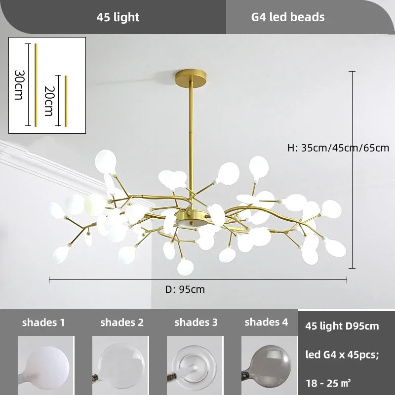 Nordic Led Creative Chandelier Modern Branch Ceiling Pendant Light For Living Room Home Decoration Lustre Indoor Lighting Lamps