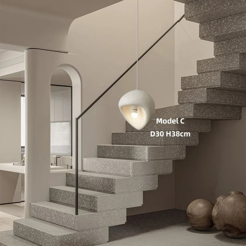 Japanese Wabi Sabi Style Resin Pendant Light Designer Style Homestay Hotel High-end Living Room Restaurant Pendant Light