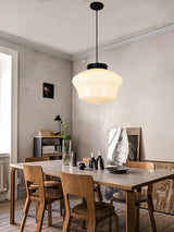 Modern Penthouse Milk White Glass Pendant Light European Retro Coffee Shop Decorative Lighting Fixtures Dining Room Hanging Lamp