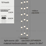Globe Chandelier Designer Villa Living Room Dining Table Apartment Hanging Lamps Nordic Modern Attic Double Staircase Pendant
