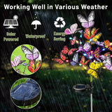 Solar Butterfly Flower Ground Lamp , Outdoor Solar Garden Lamp, Plastic Material, Great for Garden, Yard and Lawn Decoration