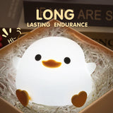 LED Night Light Cute Duck Cartoon Animals Decor Silicone Lamp for Children Kid Touch Sensor Timing USB Rechargeable for Birthday