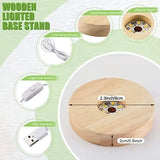 Wood Desktop LED Light Display Base - USB Powered Night Light Stand