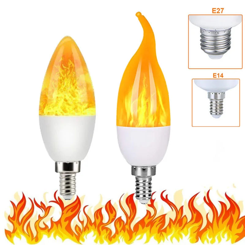 The latest E27 LED flame bulb Fire E14 Corn bulb Flicker LED light Dynamic flame effect 3W 5W 9W 85V-265V for home lighting