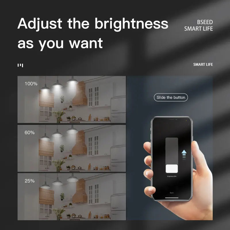 Smart Wall Switch 1Gang 1Way Wifi Dimmer Switch LED Light Switch Tuya Smart Life Alexa Wireless Control Need Neutral Wire