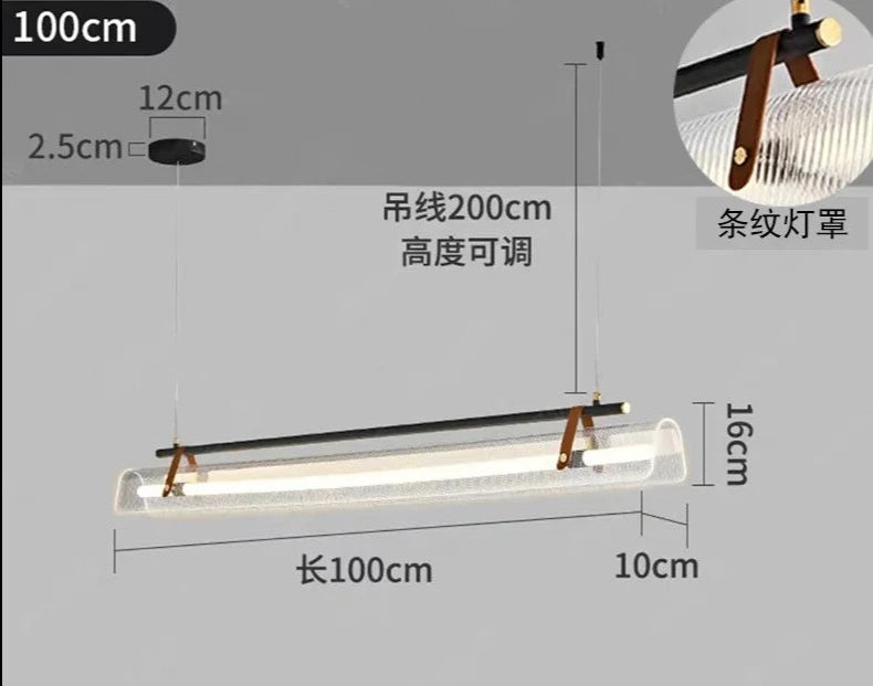 New Italian Modern Minimalist Dining-Room Lamp Creative Restaurant Chandelier Minimalist Art Exhibition Hall Bar Table Long Lamp