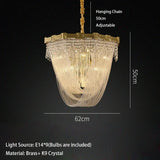 Luxury Brass Crystal Bead Curtains Chandeliers 2025 Modern LED Home Decor Hanging Lamps for Ceiling Living Room Lighting Fixture
