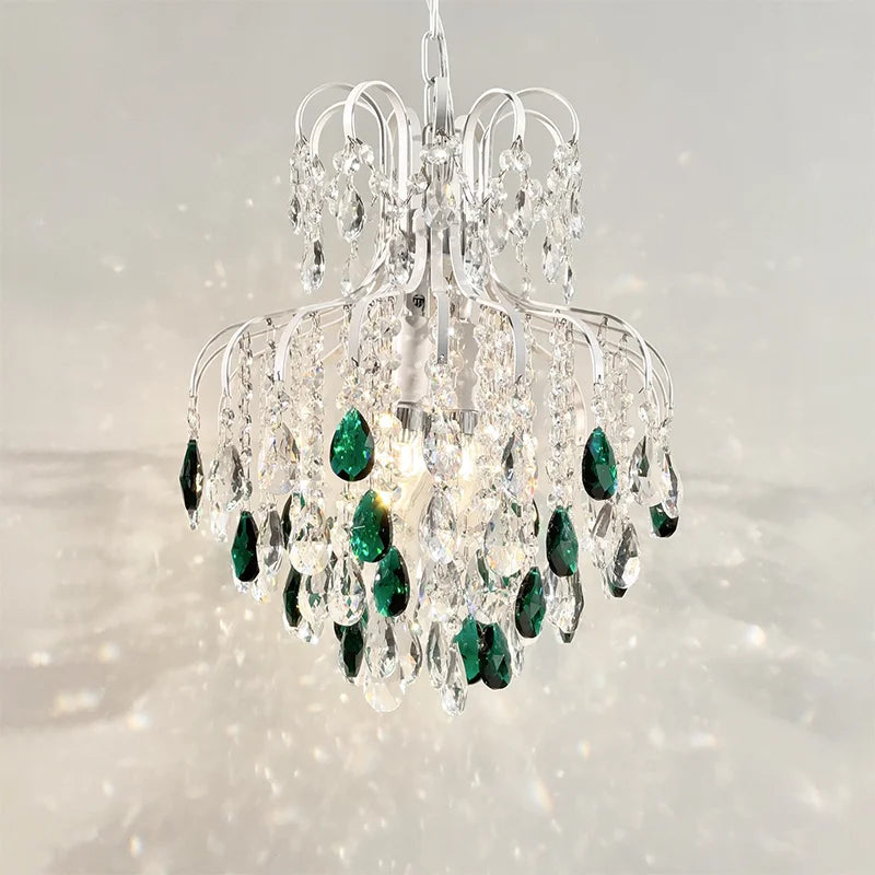 Modern Luxury Colorful Crystal Bedside Led Pendant Lights Home Decor Bedroom E14 Suspend Lamp Bar Hanging Lamp Led Luminarias