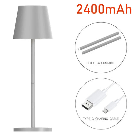 Simple 2400mAh LED Rechargeable Touch Table Lamp Three Colors Bedside Creative Ambient Light Bar Outdoor Decoration Night Light