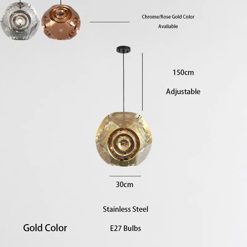 Minimalism Chandeliers Design Modern LED Luster Indoor Round Lighting Fixtures Art Caterpillar Gallery for Dinning Table