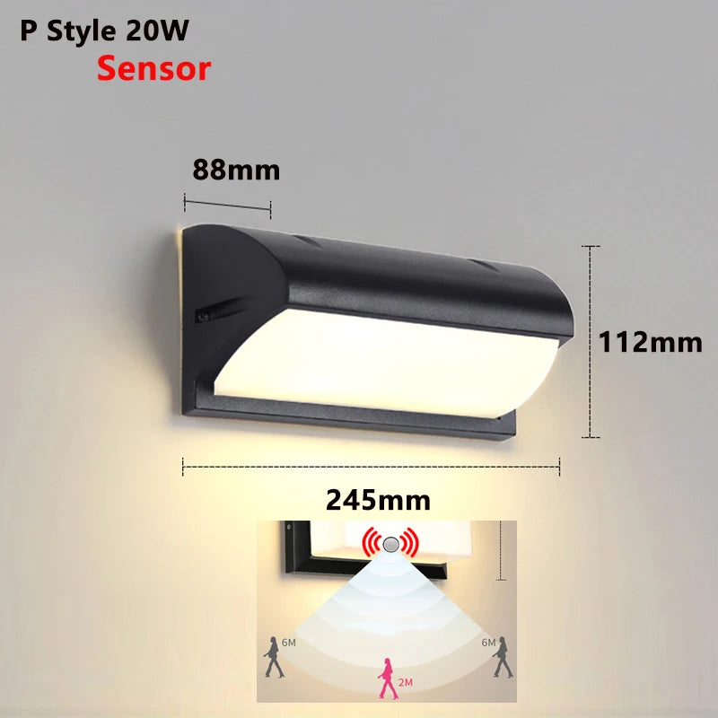 Led Outdoor Wall Lamp Led Outdoor Wall Light Waterproof Light Outdoor Porches Led Light Motion Sensor Light Outdoor Lighting