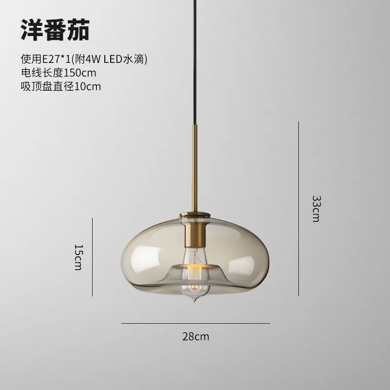 Nordic Glass Pendant Light Modern living room Kitchen Hanging Lamps Lighting Fixtures LED Lamp Home Decor Suspension Luminaire