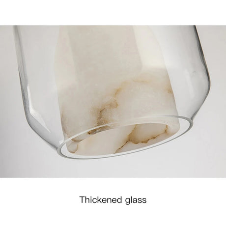 Nordic Glass Marble LED Pendant Lamp For Bedroom Bedside Dining Room Bar Bathroom Villa Art Decoration Small Chandelier Light