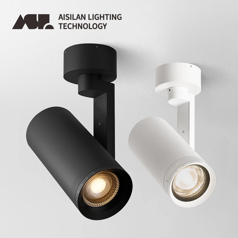 Aisilan LED Ceiling Spotlight Dimmable Zoomable Adjustable Narrow Beam Angle 10-55°  Focus Light for Showcase Mural Accent Lamp