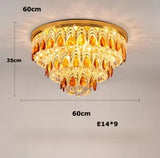 Postmodern K9 Crystal Peacock Chandelier - Luxury Golden LED Ceiling Light
